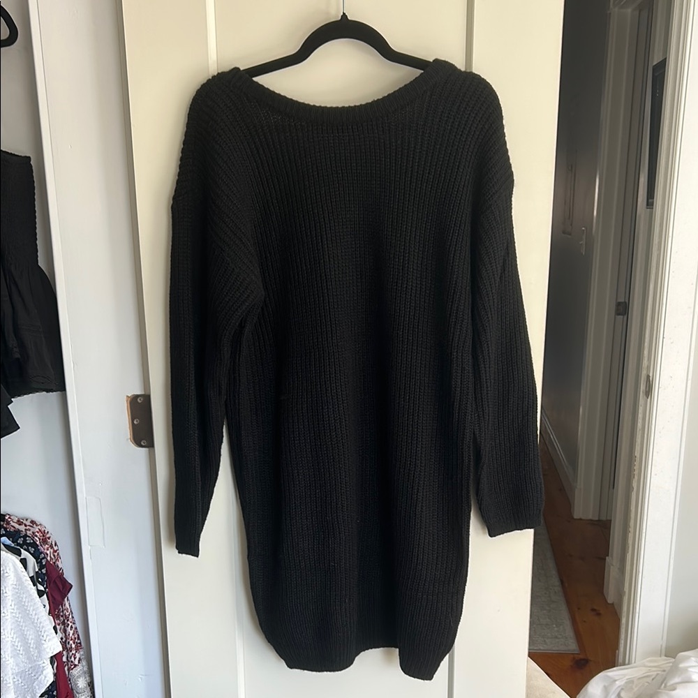 Lulu’s Black Knit Sweater Dress